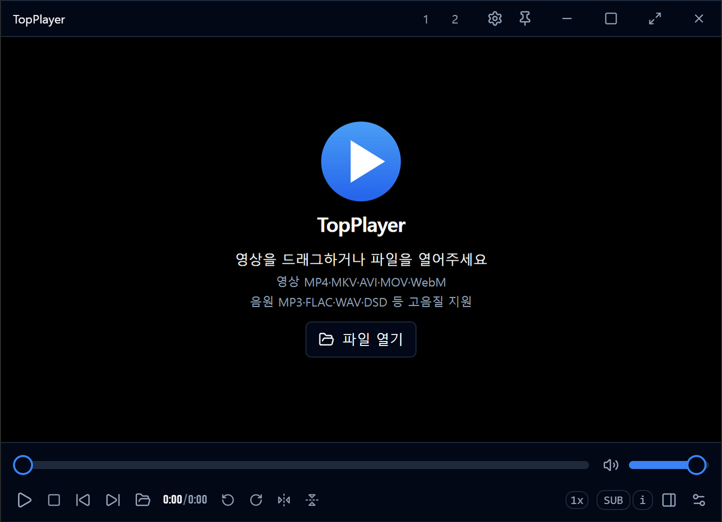 TopPlayer 실행 화면